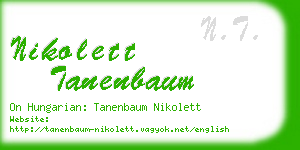 nikolett tanenbaum business card